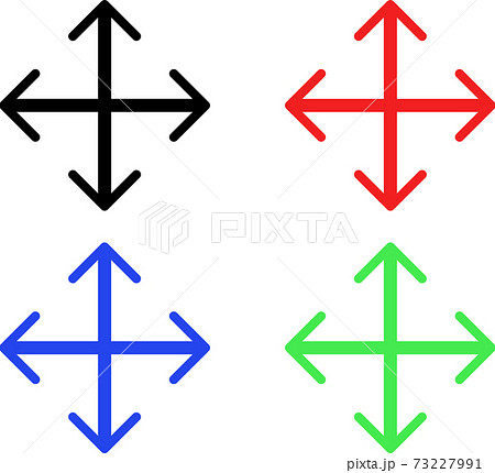 十字のシンプルな矢印のイラスト素材