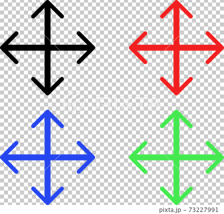 十字のシンプルな矢印のイラスト素材