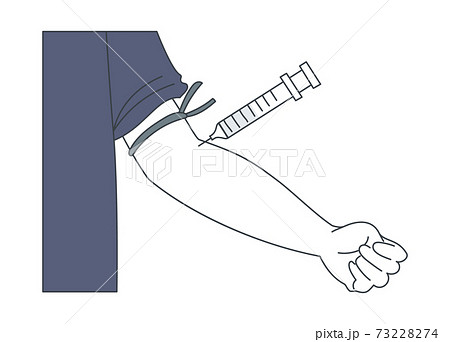 注射器を腕に指すイラスト 注射器を腕に指すイラスト 73228274