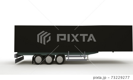 3d illustration of a black car trailer isolated on a white background. Logistics, road transport, van. 3d illustration of a black car trailer isolated on a white background. Logistics, road transport, van. 73229277