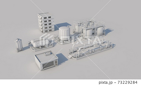 3d Rendering Of The Territory Of The Factoryのイラスト素材