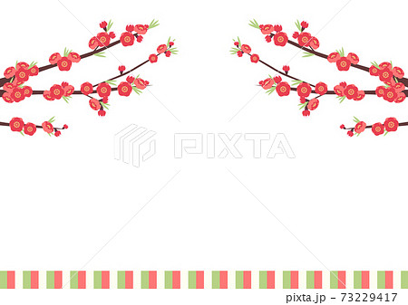 桃の花とひな祭りのイラスト 桃の節句 のイラスト素材