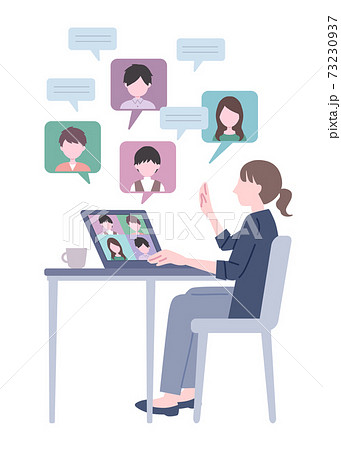 リモートワークのイラスト 73230937