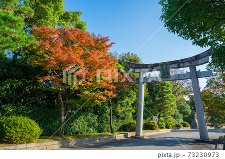 京都 城南宮の鳥居と紅葉 京都 城南宮の鳥居と紅葉 73230973