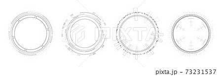 Set of HUD circle infographic elements. Sci-fi round head-up display for futuristic user interface HUD, UI, GUI. Tech and science theme. Vector 73231537