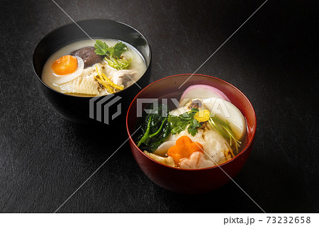 お雑煮 Ricecake boiled with vegetables(zouni) お雑煮 Ricecake boiled with vegetables(zouni) 73232658