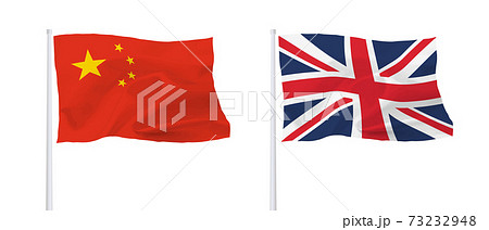 中国　イギリス　国旗 73232948