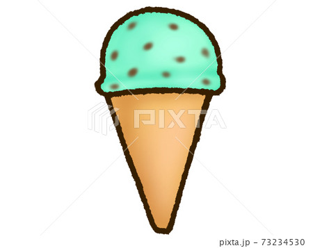 チョコミントアイスのイラスト素材