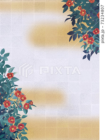 日本画 流水寒椿 黃君璧門對寒流夏木清| Huang Junbi, House by the Waterfall