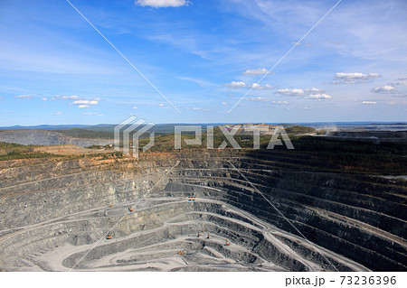 Aerial view industrial of opencast mining 73236396