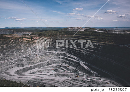Aerial view industrial of opencast mining 73236397
