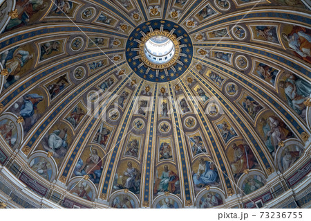 Interior of cupola of the Papal Basilica of St. Peter (St. Peter's Basilica) 73236755