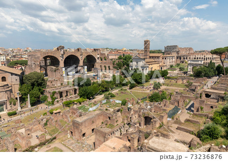 Panoramic view of Roman forum, also known by Forum Romanum 73236876