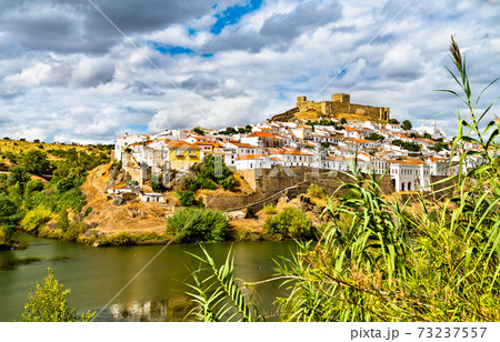 Mertola above the Guadiana River in Portugal 73237557