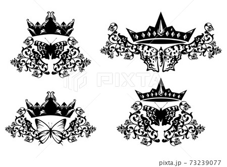 Queen Or Princess Vector Black And White のイラスト素材