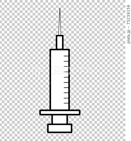 予防注射 ワクチン モノクロ のイラスト素材