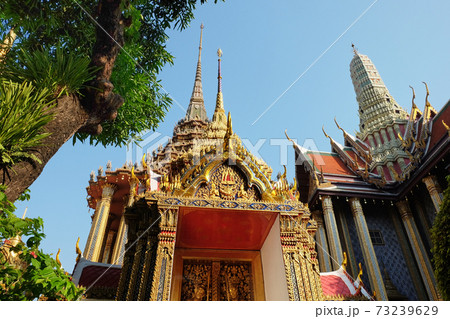 Buddhist temple buildings in the capital of Thailand Bangkok. 73239629