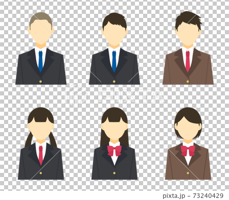 中学生・高校生の人物イラストセット(ブレザー) 73240429