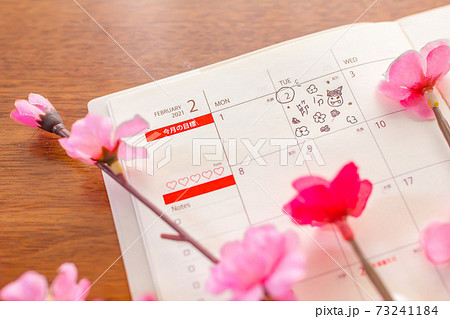 2月2日の節分をスケジュール帳にイラストで書く 2月2日の節分をスケジュール帳にイラストで書く 73241184