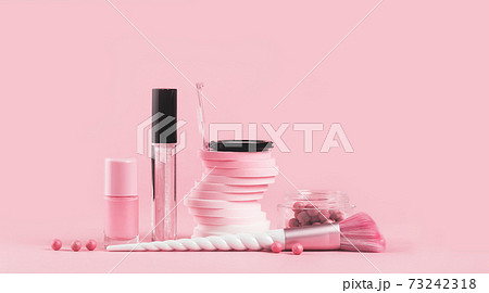 Beauty unicorn makeup brushes monochrome pink 73242318