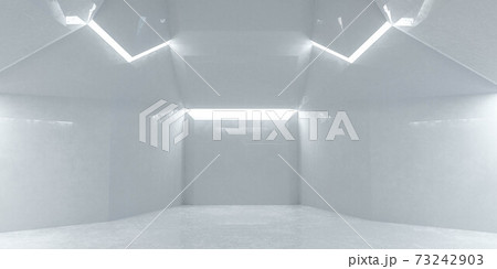 white empty room with concrete surface futuristic design 3d render illustration 73242903