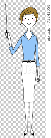 指し棒を持つビジネスウーマン 73243059