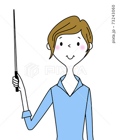 指し棒を持つビジネスウーマン 73243060