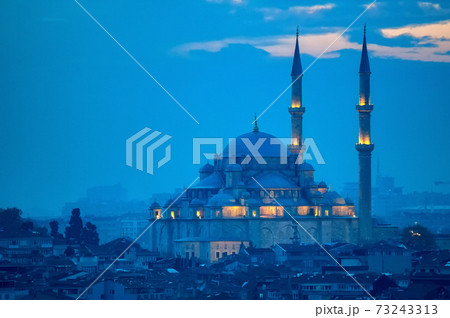 Fatih Camii or Conqueror's Mosque in Istanbul, Turkey. 73243313