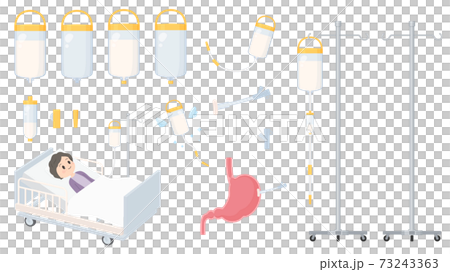 Tube feeding illustration material set_stomach wax_NG 73243363