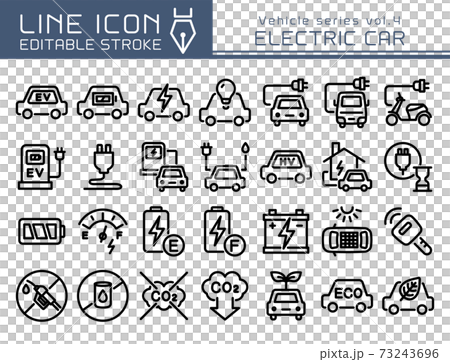 Line Icon Vehicle Series Vol.4電動汽車 Line Icon Vehicle Series Vol.4電動汽車 73243696