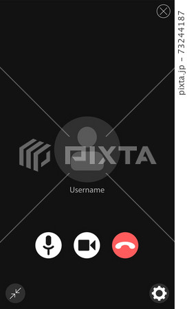 Video call screen template. Video call interface. Vector page of the workspace. Application for social communication. Video conference. Layout video 73244187