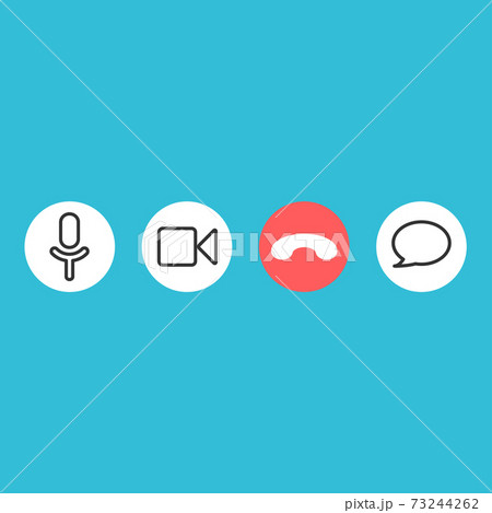 Linear style video communication icons for the application, web site. Linear style video communication icons for the application, web site. 73244262