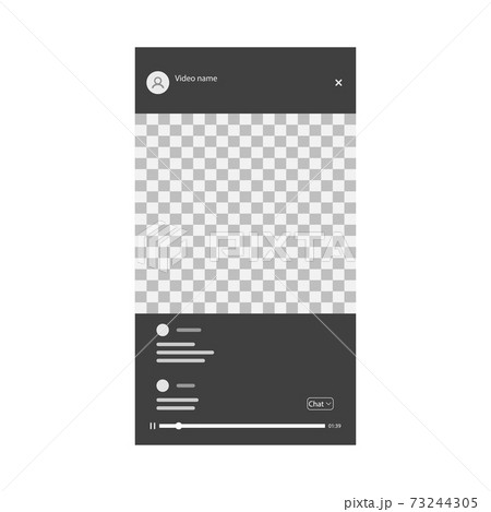 A screenshot of the meeting screen on social networks, with chat, buttons, with a transparent place to paste. 73244305