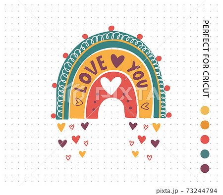 Cute romantic cartoon print. 73244794