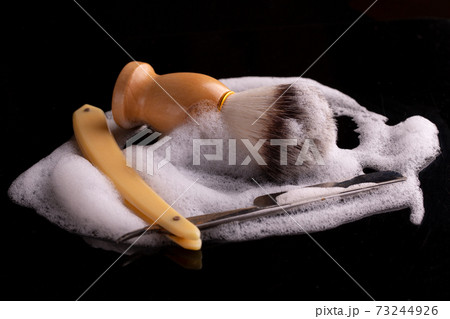 Shaving brush and razor. 73244926