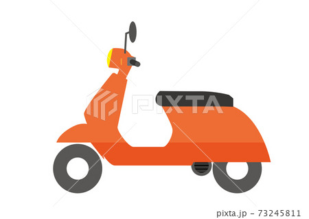 シンプルなスクーター二輪車バイクのアイコン イラストのイラスト素材