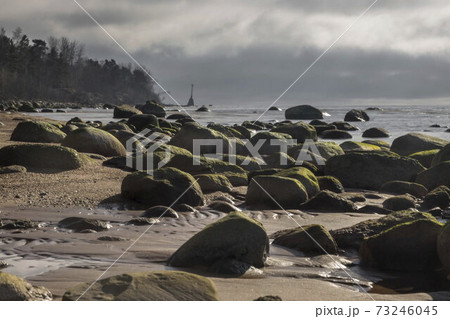 Beautiful, sea landscape in sunny, spring day. Latvia, Baltic Sea Beautiful, sea landscape in sunny, spring day. Latvia, Baltic Sea 73246045