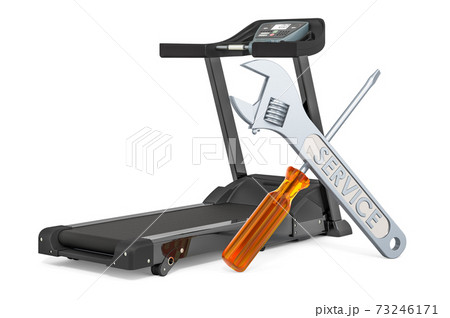 Service and repair of treadmill, 3D rendering 73246171