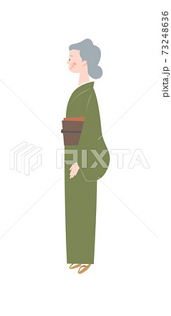 和服の年配の女性のイラスト素材 和服の年配の女性のイラスト素材