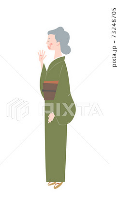 和服の年配の女性のイラスト素材