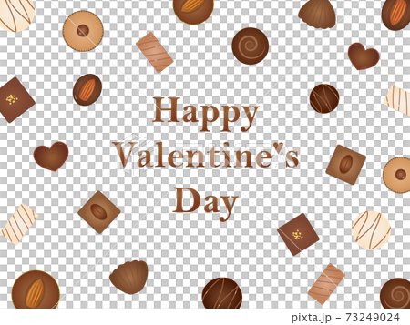 バレンタインカード　ポスター　チョコレート 73249024