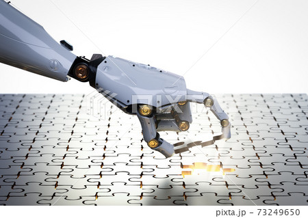 robot filling piece of jigsaw robot filling piece of jigsaw 73249650