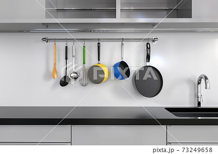 kitchen rack with utensils 73249658