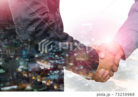 Double exposure of businessman 73250968