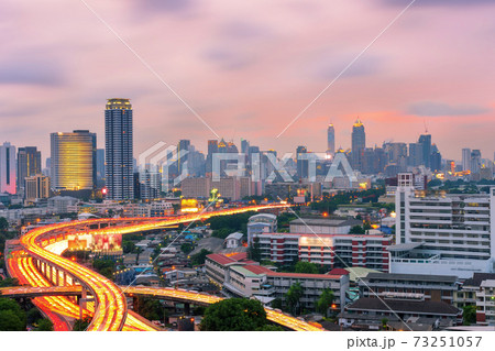 Bangkok city view with expressway. 73251057