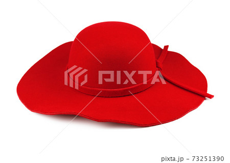 Elegant woman red hat 73251390