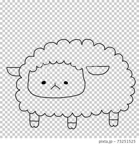 シンプルで可愛い羊のイラストのイラスト素材