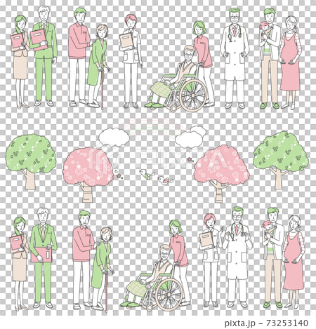 介護と病院関係の人々　バリエーションセット 73253140