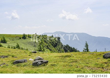 夏の美ヶ原高原　アルプス展望コース　烏帽子岩 73255430