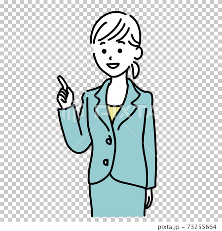 Business woman in a suit explaining points by... - Stock Illustration ...